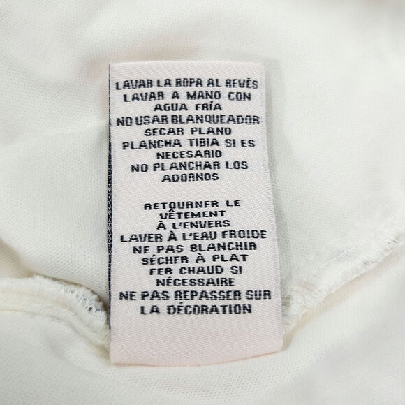 Nanette Lepore Floral Lace Top Ivory Pink Blue Scalloped Neck Back Zip Pastel XL - Picture 5 of 7